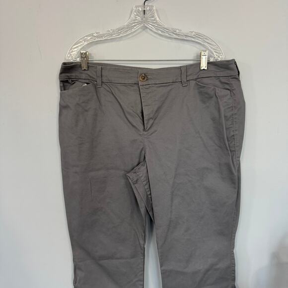 Old Navy Gray Bootcut Khaki Pants Size 16 Cotton & Spandex Blend Slacks Trousers - Picture 4 of 7
